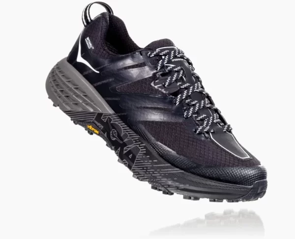 Black Women's HOKA Speedgoat 3 Waterproof Hiking Shoes - DMU1825