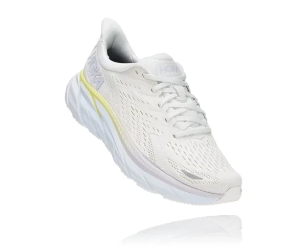 White Men's HOKA Clifton 8 Road Running Shoes - NEU9857